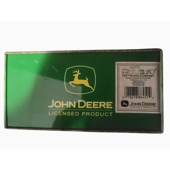 Vintage John Deere Metal Lunchbox With Tractor Design & Yellow Handle - Picture 5 of 16